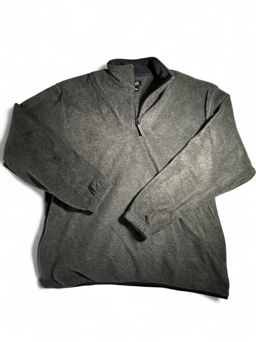 G.H. Bass & Co. Men’s Heather Charcoal Quarter-Zip Pullover
